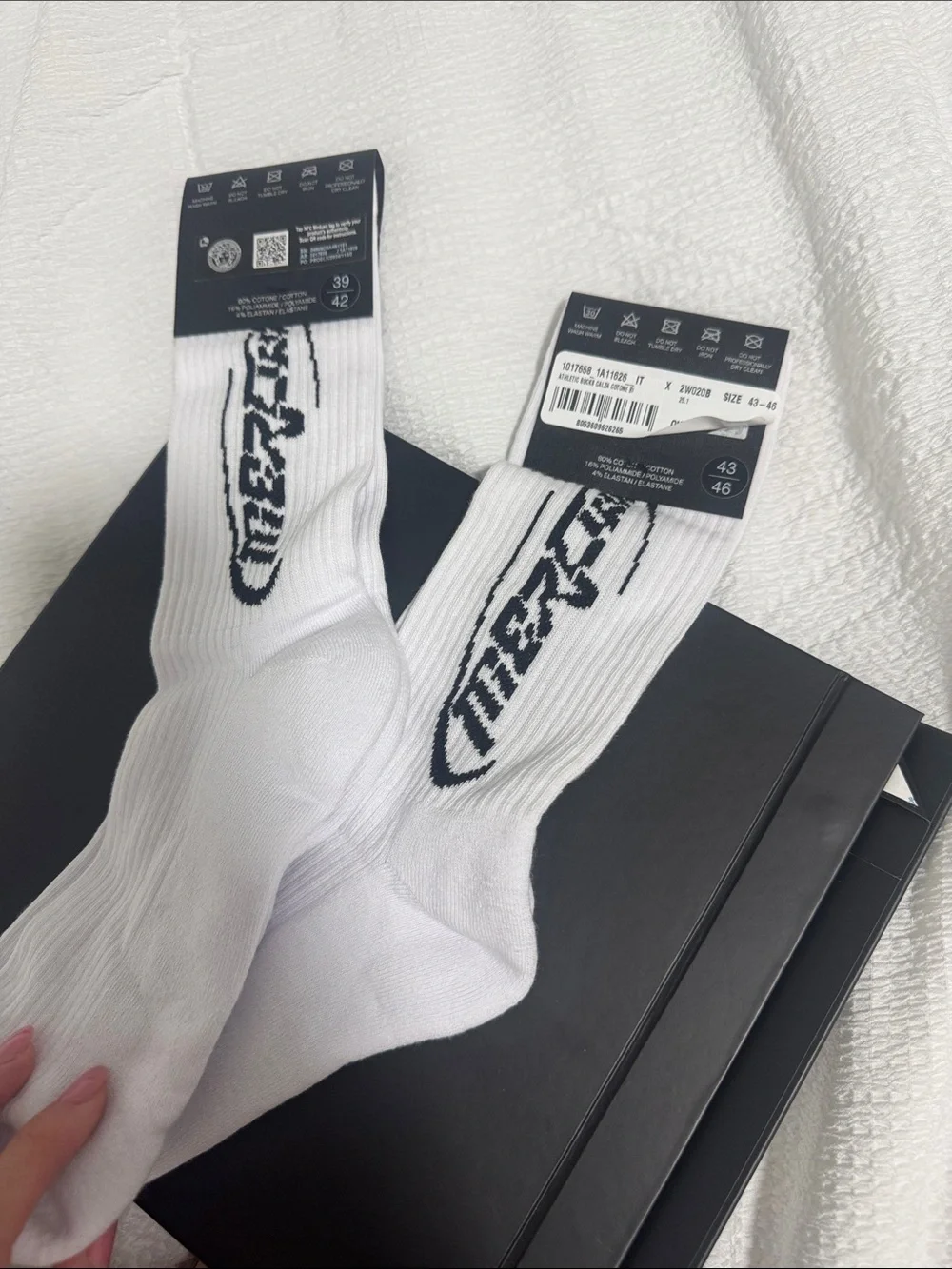 Versace White Logo Crew Socks w box